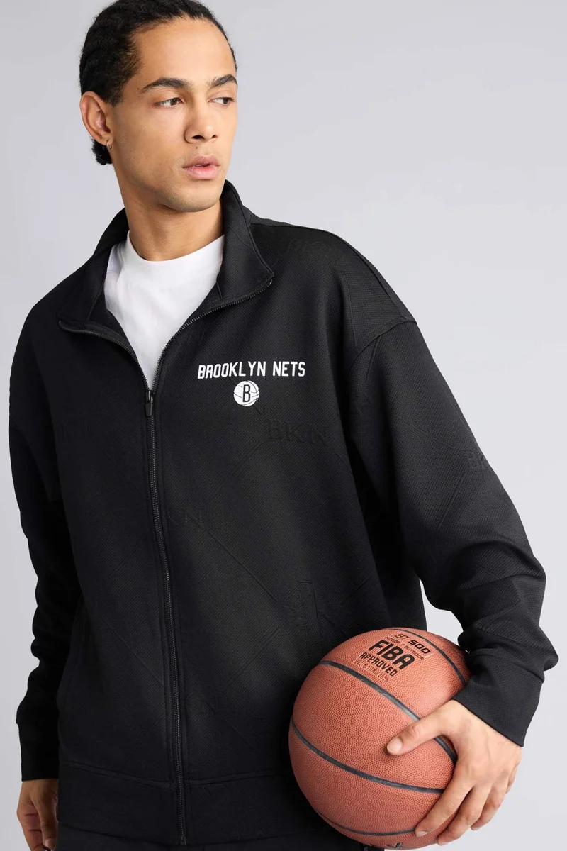 Defacto  Oversize Fit Brooklyn Nets Licensed Cardigan for Men | Best Price UAE