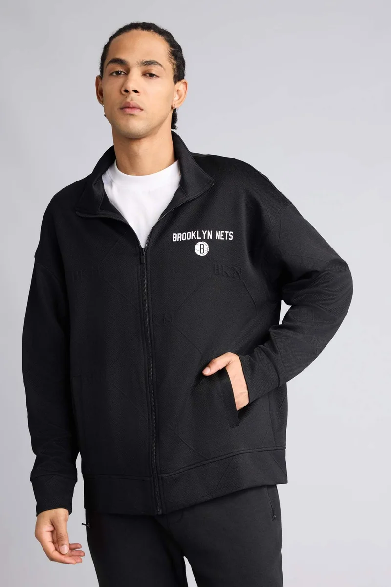 DeFacto Oversize Fit Brooklyn Nets Licensed Cardigan