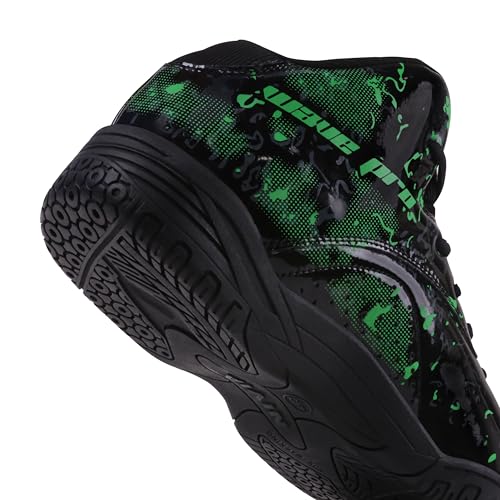 Aivin Wave Pro Men's Basketball Shoes for Men, Durable Rubber Sole, Indoor & Outdoor Court Shoes, Soft Cushion NR EVA Inner Insole, High-Performance Footwear for Basketball (Black/Green, UK Footwear Size System, Adult, Men, Numeric, Medium, 6) - Image 4