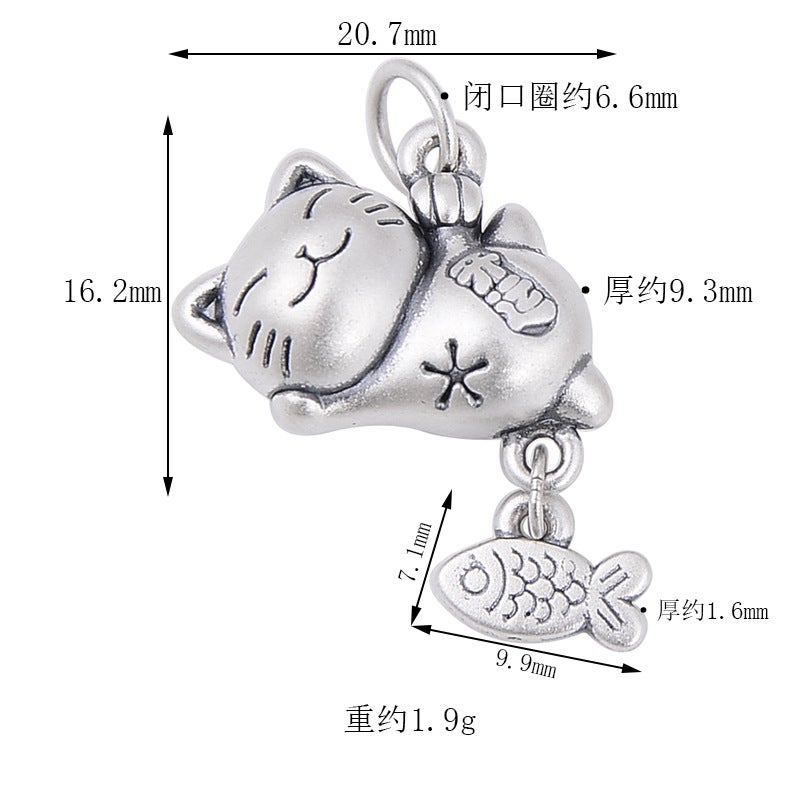 DIY Braiding Bracelet Cat Accessory 1# cat eating fish 