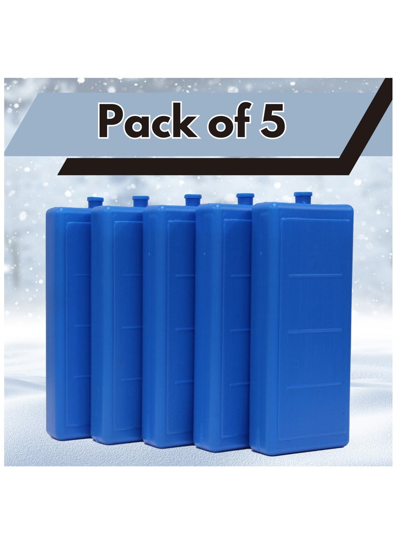 Generic - 5 Pieces Ice Packs for Cooler Long Lasting Reusable Freezer Packs for Lunch Box, Lunch Bag, Cooler Bag for Work, School, Picnic, Camping, Fishing and More, Keep Beverages Foods Cold & Fresh - Image 1
