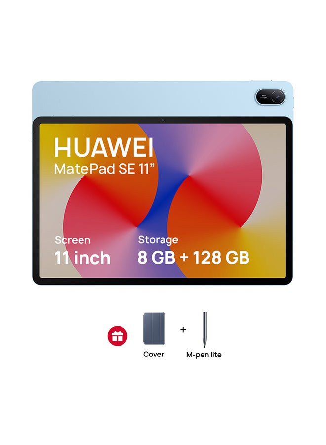 HUAWEI MatePad SE Tablet 11-Inch Crystal Blue 8GB RAM 128GB WiFi M-pencil In-Box + FOC - Middle East Version