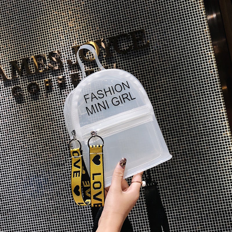 Summer Bag Transparent Backpack 2025 Korean Style Fashion Jelly Letter Satchel Casual Bag Women'S Bag Dropshipping - Image 4