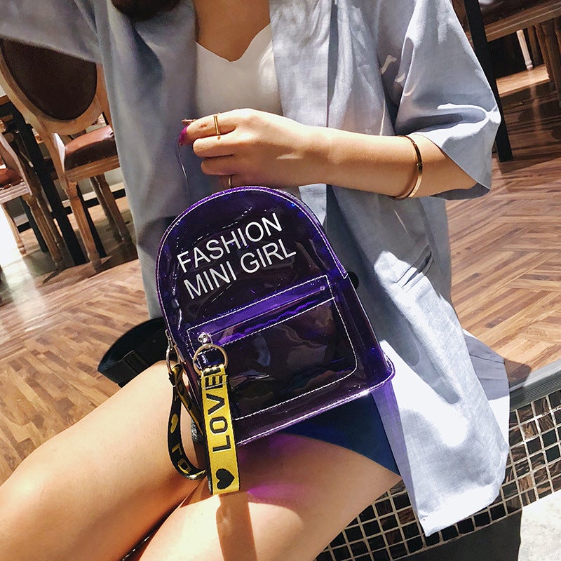 Summer Bag Transparent Backpack 2025 Korean Style Fashion Jelly Letter Satchel Casual Bag Women'S Bag Dropshipping - Image 3