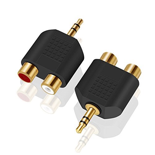 ANDTOBO 3.5 mm TRS to Dual RCA F (2-Pack), 3.5mm Stereo Male to Dual RCA Female Audio Breakout Adapter - Image 1