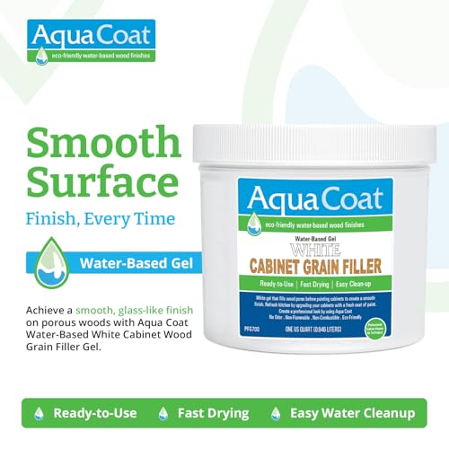 AquaCoat Aqua Coat Water-Based White Cabinet Wood Grain Filler Gel – Fast Drying, Low Odor White Wood Filler, Sandable & Paintable for Interior & Exterior Repairs, Upgrades & Restorations – 32 oz - Image 2