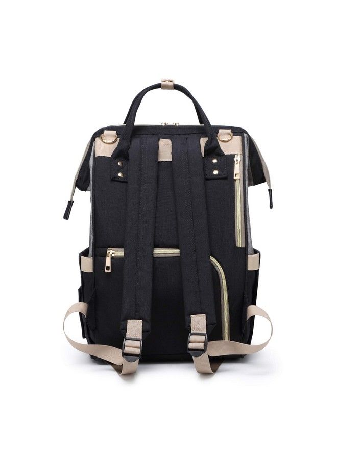 Motherly حقائب حفاضات ميوز إيفرغرين للأمهات مع حقيبة زجاجة واحدة + حصيرة تغيير حفاضات واحدة + مجموعة من خطافات عربة الأطفال (أسود رمادي) - Image 3