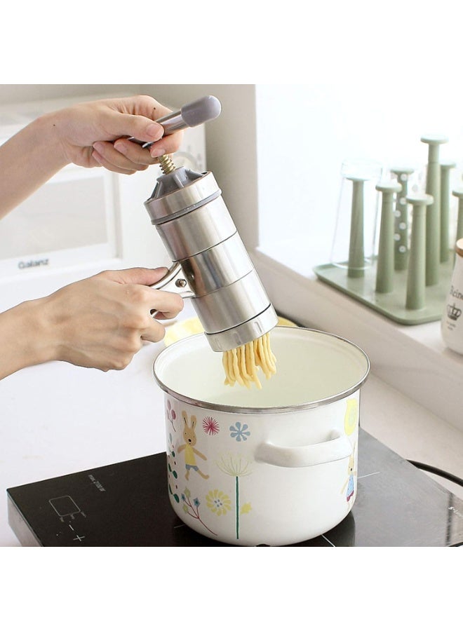 YelaJoy آلة صنع نودلز سباغيتي، 5 قوالب، آلة صنع المعكرونة يدوية - Image 3