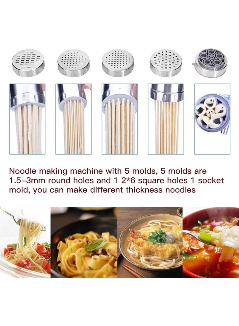 YelaJoy آلة صنع نودلز سباغيتي، 5 قوالب، آلة صنع المعكرونة يدوية - Image 4