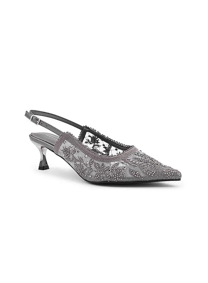 أيقون Feminine heel shoes with flattering T-strap design.