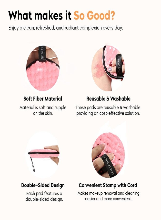 Gleva Reusable Makeup Remover Pads, Double Side Washable Face Pads, Makeup Remover Cloth, Easily Remove Stubborn Face & Eye Makeup, Makeup Eraser Cloth for All Skin Types, Set of 2 - Image 5