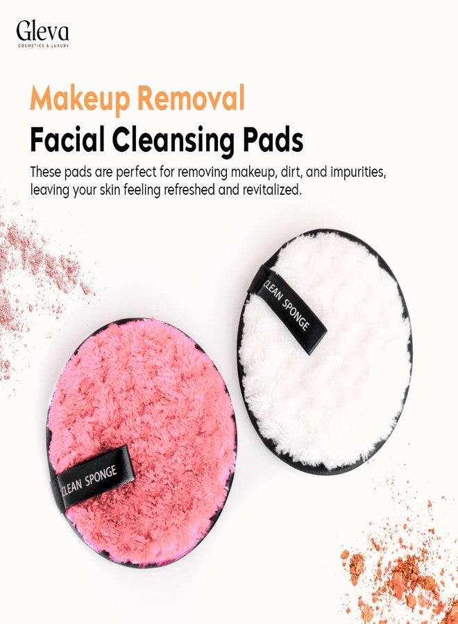 Gleva Reusable Makeup Remover Pads, Double Side Washable Face Pads, Makeup Remover Cloth, Easily Remove Stubborn Face & Eye Makeup, Makeup Eraser Cloth for All Skin Types, Set of 2 - Image 2