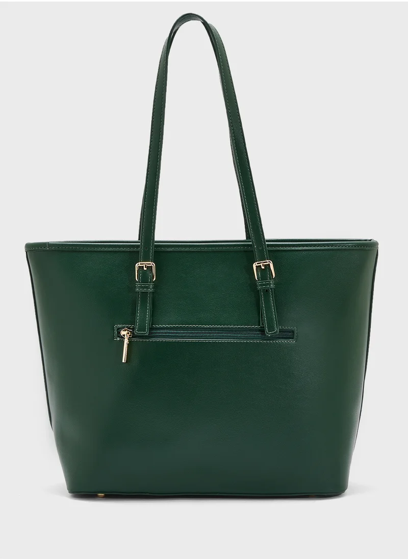 Khizana Croc Panel Tote Bag