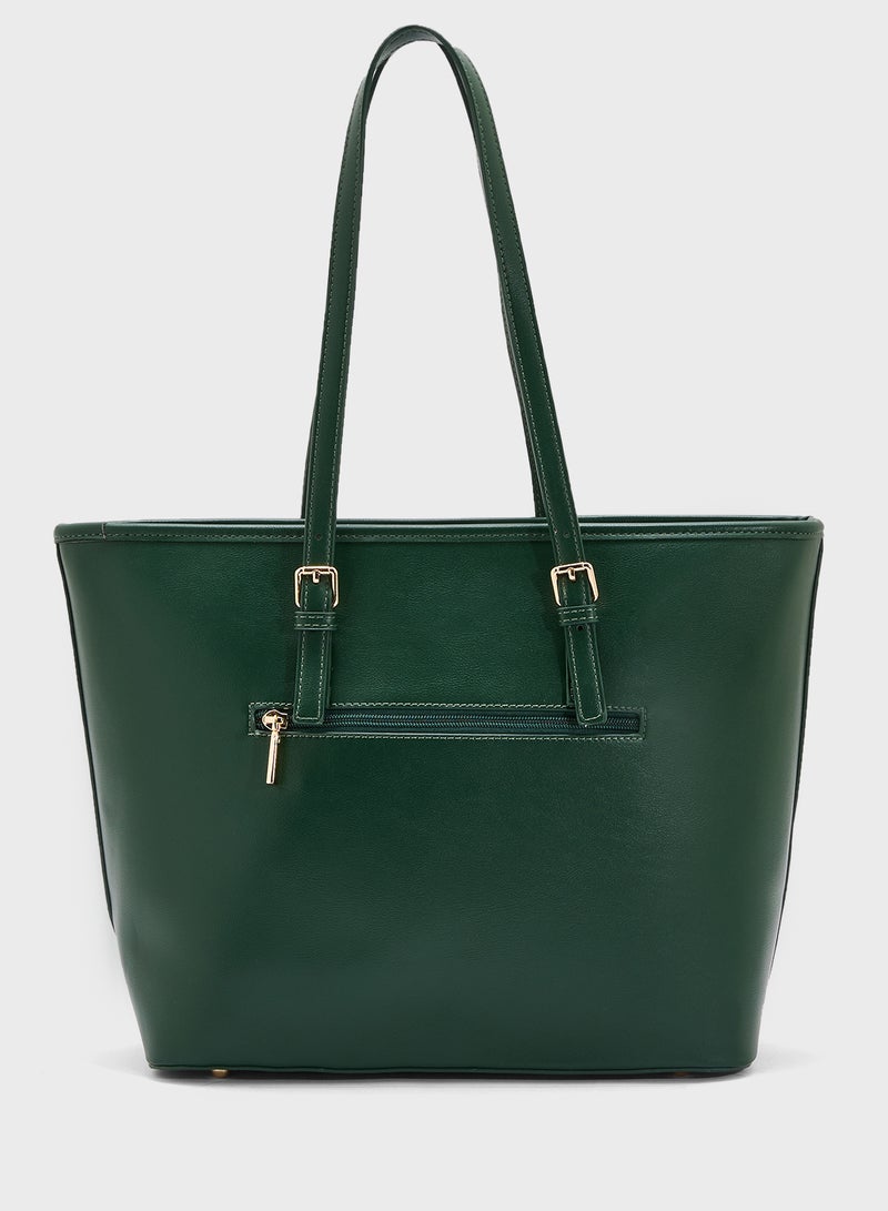 Khizana Croc Panel Tote Bag  - Image 2