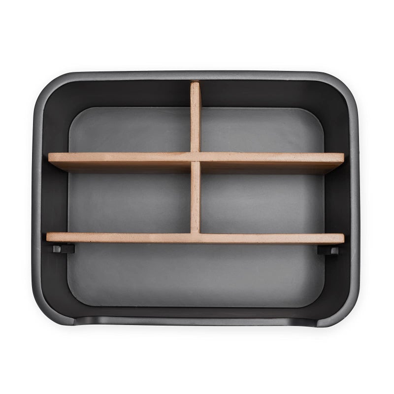 SZYRL Remote Control Holder with Removable Wood Compartments for Media Devices, Desktop Stationery, and Bedside Nightstands, Black - Image 4