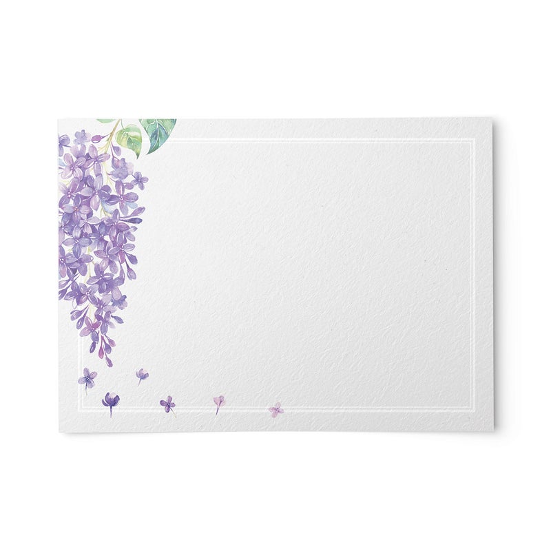Floral Lilac Note Cards Thick Heavy Cardstock A6 4 x 6 inches The Gift Collection Set of 48