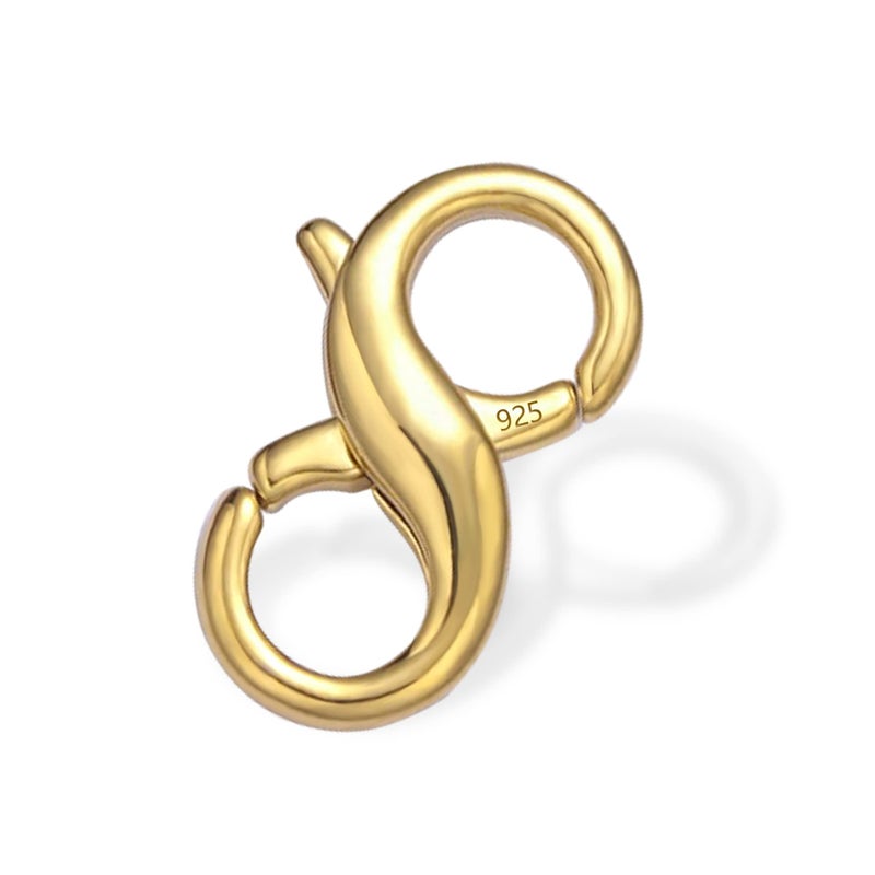 Lobster Clasp Necklace Bracelet Extender925 Sterling Silver Plated with 14K Gold Necklace Connector Extender ClaspsPlated 14K Gold Closures Claw for DIY Jewelry Repair055x024Gold1P