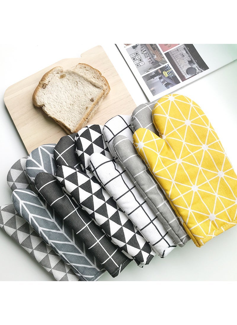 Nordic style microwave oven heat insulation gloves oven anti-scalding gloves high temperature kitchen baking gloves factory direct sales Grey Triangle  - Image 5