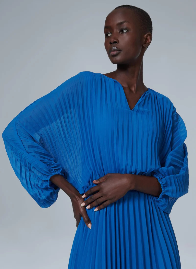 Leem  Marked Waist Pleated Dress - Shorter length for Women | Best Price UAE