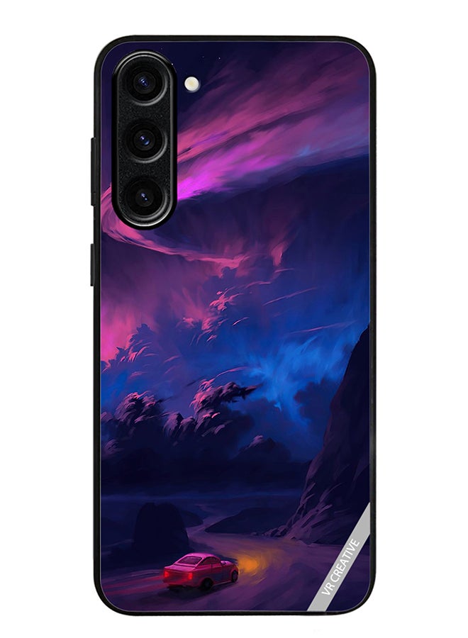 VR CREATIVE Protective Case Cover For Samsung Galaxy S24 Car On Empty Road Design Multicolour - Image 1