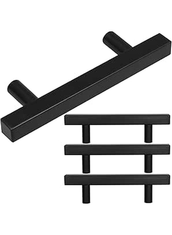 Black Stainless Steel T Shaped Cabinet Handles 12x12mm Square Tube Drawer Pulls Kitchen Wardrobe Hardware - Image 1