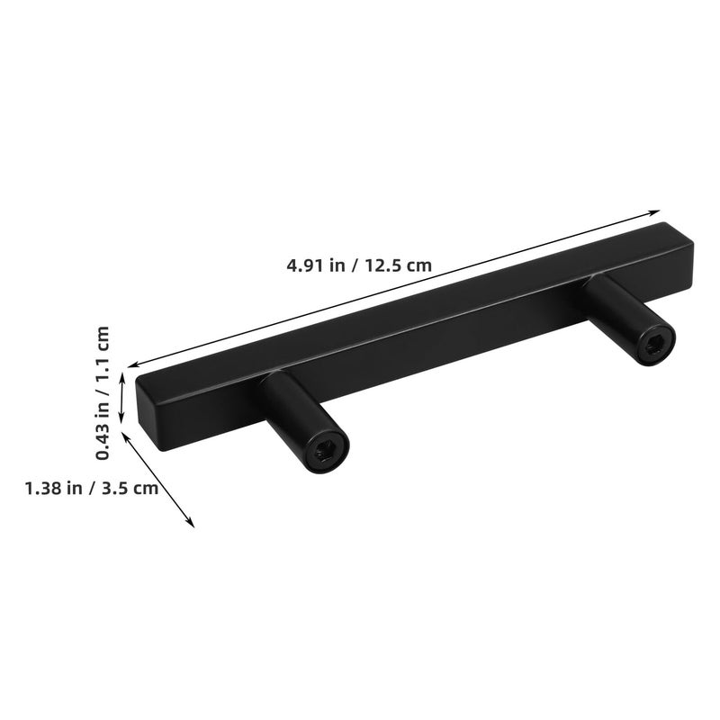 Black Stainless Steel T Shaped Cabinet Handles 12x12mm Square Tube Drawer Pulls Kitchen Wardrobe Hardware - Image 3