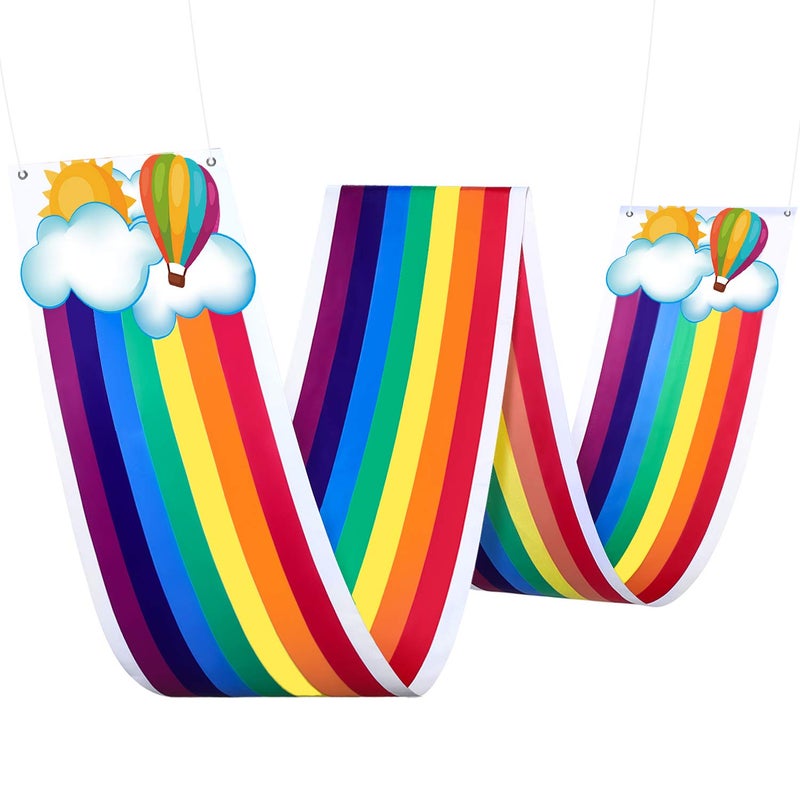 Blulu 1 Pc Rainbow Ceiling Decorations Rainbow Cloud Ceiling Garland Banner Hanging Bunting for Birthday Party Classroom Daycare and Nursery School Baby Shower Decorations - Image 1