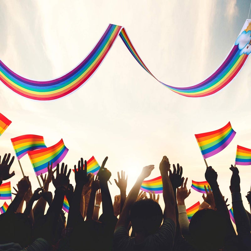 Blulu 1 Pc Rainbow Ceiling Decorations Rainbow Cloud Ceiling Garland Banner Hanging Bunting for Birthday Party Classroom Daycare and Nursery School Baby Shower Decorations - Image 5