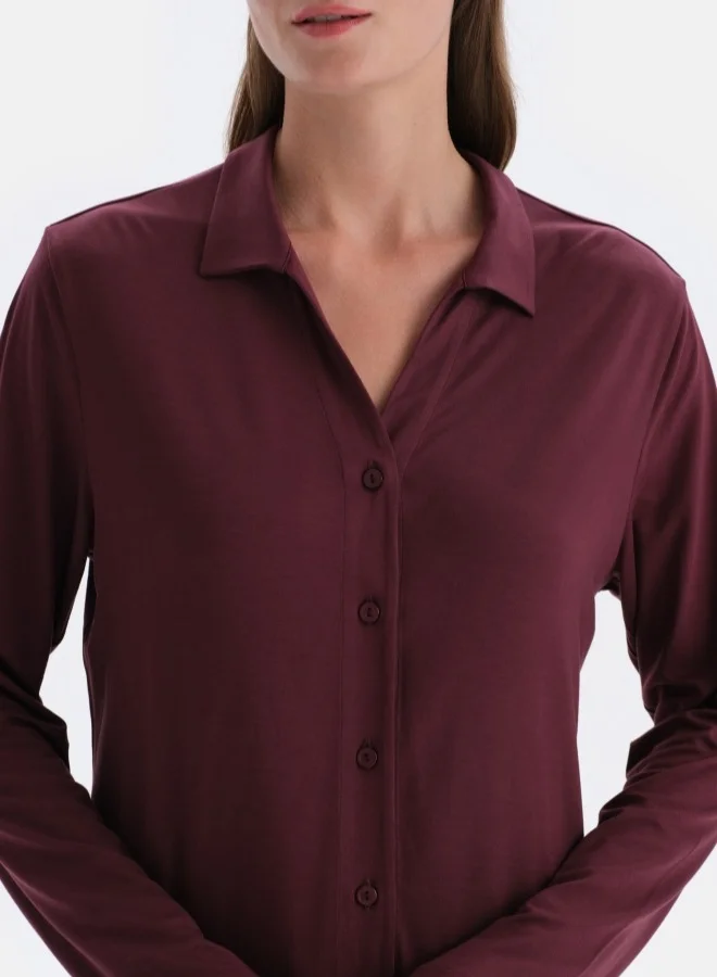 dagi Shirt & Trousers Pajama Set Spread Collar Modal Mid Rise Sleepwear