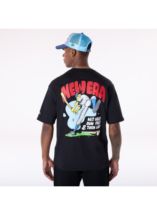 NEW ERA NE BASEBALL GRPHC OS TEE NEWERA  BLK - Image 5