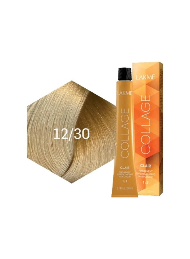 لاكمي كولاج كلير صبغة شعر أشقر فائق 12/30، أشقر ذهبي فائق، 60 مل - Image 1