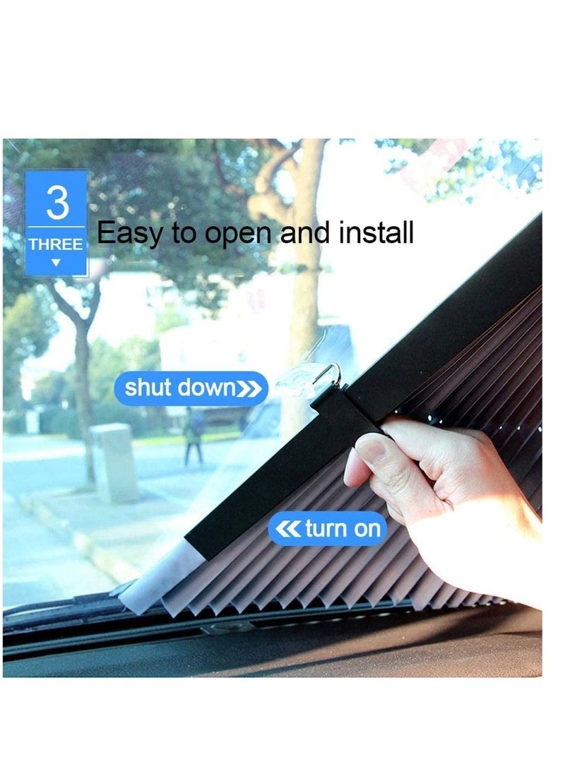 AS SEEN ON TV - Retractable Foldable Windshield Sunshade UV Protection For Car Window 70Cm - Image 1