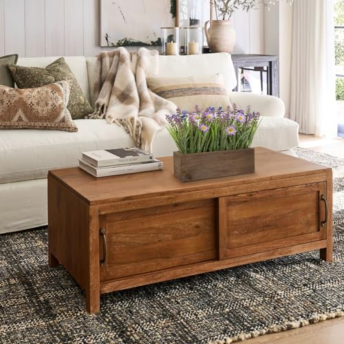 Villa Como Artificial Lavender Flowers Arrangement in Rectangular Wood Planter Box, 10.6" Fake Potted Lavender Flowers with Daisies, Faux Lavender Plant for Centerpieces, Window Sill, Shelf, Home & Office Decor - Image 4