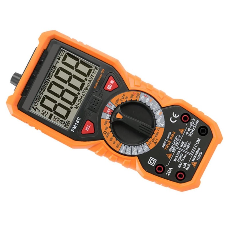 Digital Multimeter Voltmeter Ammeter Ohmmeter Tester with LCD Backlight and Protective Case - Image 2
