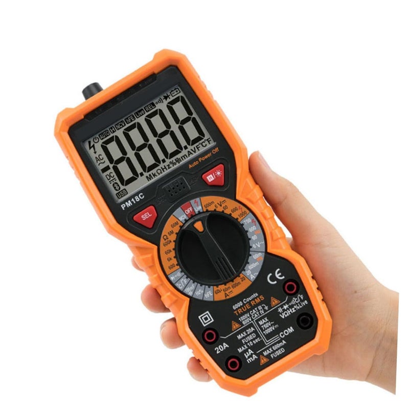 Digital Multimeter Voltmeter Ammeter Ohmmeter Tester with LCD Backlight and Protective Case - Image 5