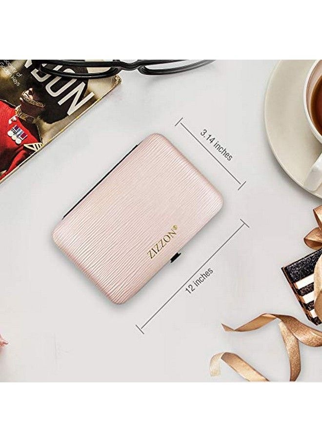 ZIZZON - Travel Mini Manicure Set Nail Clipper Set 10 In 1 Stainless Steel Pedicure Care Grooming Kit With Case Pink - Image 1