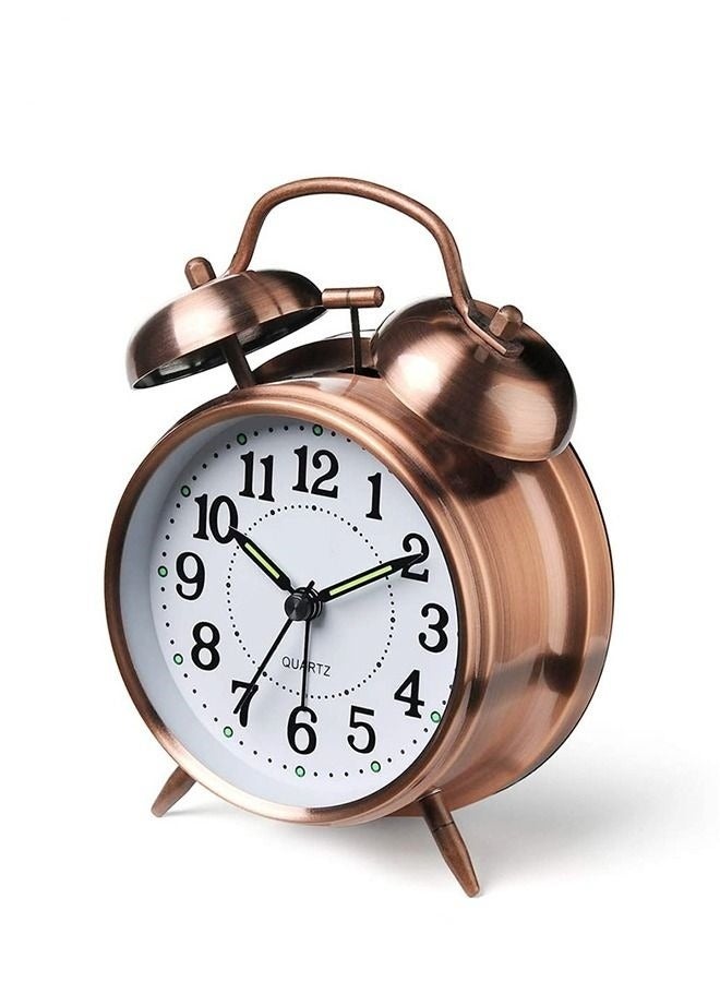 MIXDE 4'' Loud Alarm Clock For Heavy Sleepers,Metal Frame 3D Dial,Desk Table Clock For Bedroom And Home Decoration  - Image 1