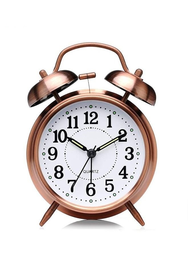 MIXDE 4'' Loud Alarm Clock For Heavy Sleepers,Metal Frame 3D Dial,Desk Table Clock For Bedroom And Home Decoration  - Image 2