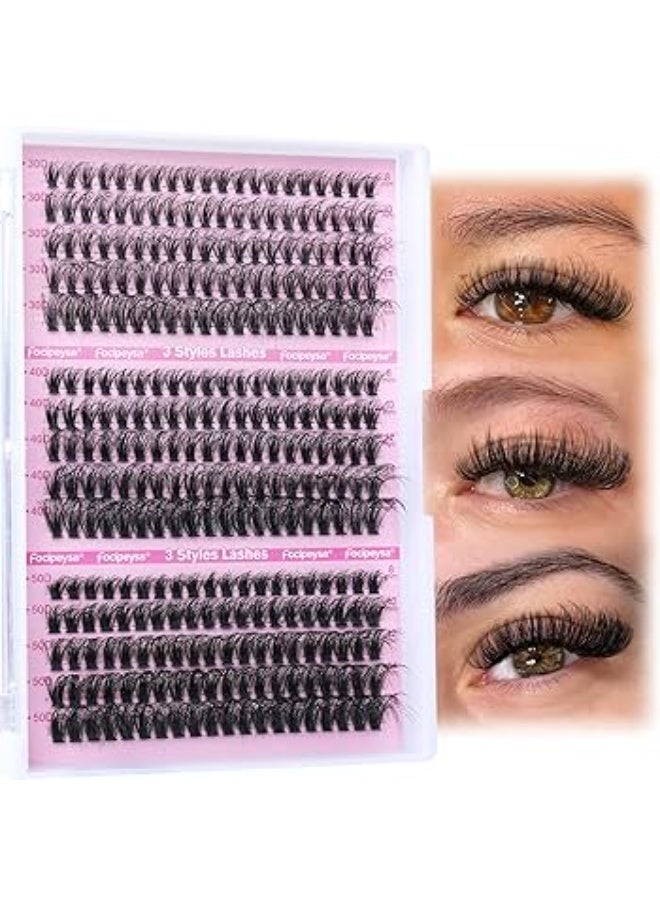 300 قطعة! رموش منك فردية ناعمة وكثيفة Focipeysa - مقاسات متنوعة 8-16 مم. - Image 1