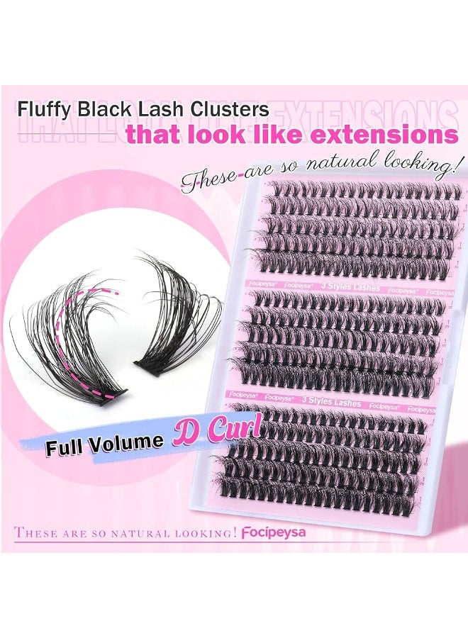 300 قطعة! رموش منك فردية ناعمة وكثيفة Focipeysa - مقاسات متنوعة 8-16 مم. - Image 2