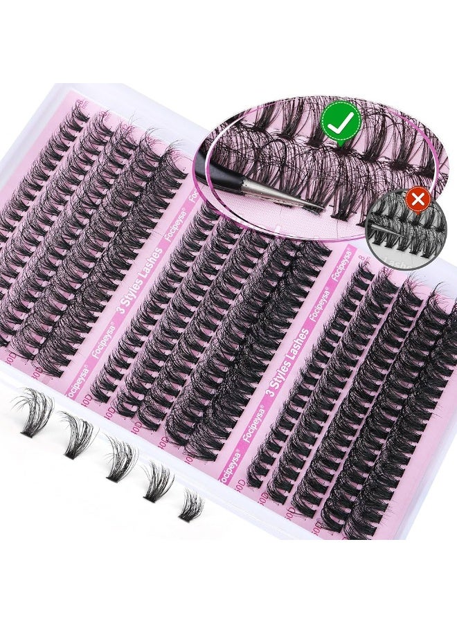 300 قطعة! رموش منك فردية ناعمة وكثيفة Focipeysa - مقاسات متنوعة 8-16 مم. - Image 3