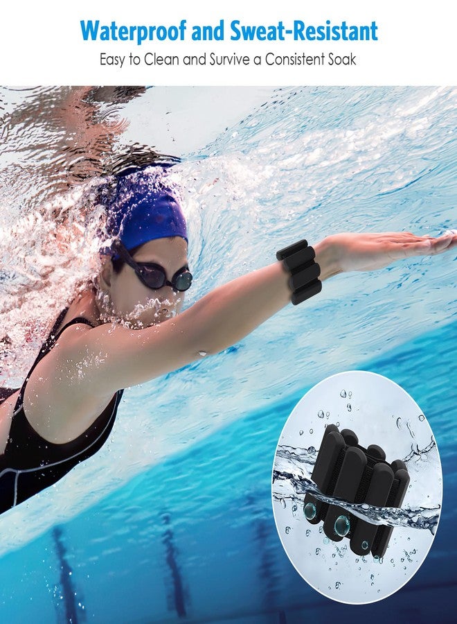 امير أوزان معصم AMIR، أوزان كاحل قابلة للتعديل للنساء، مقاومة للماء لتقوية عضلات الساق والمعصم لليوجا والجري والسباحة والبيلاتس (زوج واحد، 1 رطل لكل زوج) - Image 5