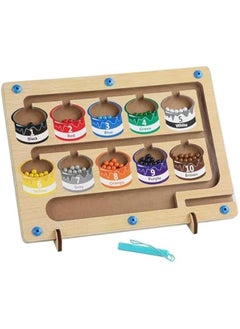 HOOKOR Kids Magnetic Color and Number Maze - Montessori Wooden Magnet Board Puzzles,Activities Counting Matching Games Motor Skills Toys For 3+ Year Boys Girls  - Image 1