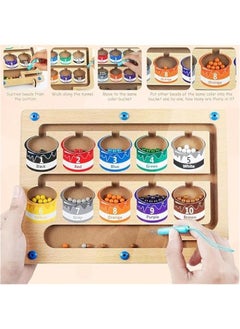 HOOKOR Kids Magnetic Color and Number Maze - Montessori Wooden Magnet Board Puzzles,Activities Counting Matching Games Motor Skills Toys For 3+ Year Boys Girls  - Image 4