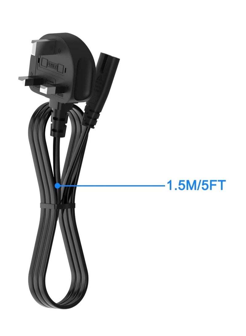 2 Prong AC Power Cord Cable for Samsung LG TCL Sony TV Compatible HP Printer PS3 PS4 PS5 5FT AC Wall Plug  - Image 3
