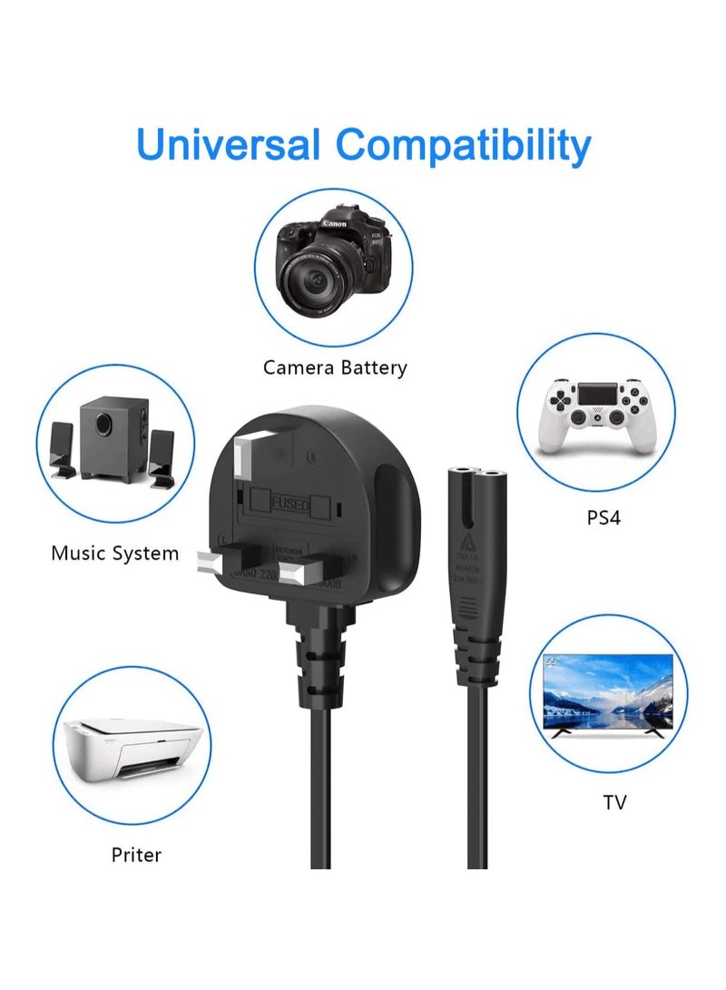 2 Prong AC Power Cord Cable for Samsung LG TCL Sony TV Compatible HP Printer PS3 PS4 PS5 5FT AC Wall Plug  - Image 5