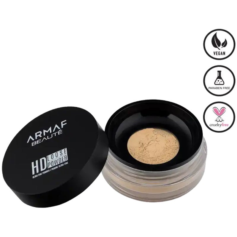 Armaf Beaute Make Up HD Loose Powder Medium 9g, High-Definition, Lightweight, Weightless Formula, Vegan Setting Powder, Matte Finish, Long Lasting Oil Control & Shine-Free Makeup, All Skin Tone - Image 1
