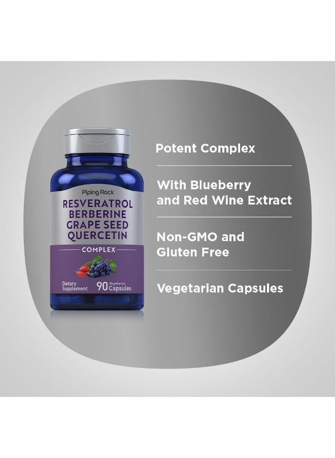 Piping Rock - Botanical Grape Seed & Berberine Extract - 90 Vegetarian Capsules - Image 3