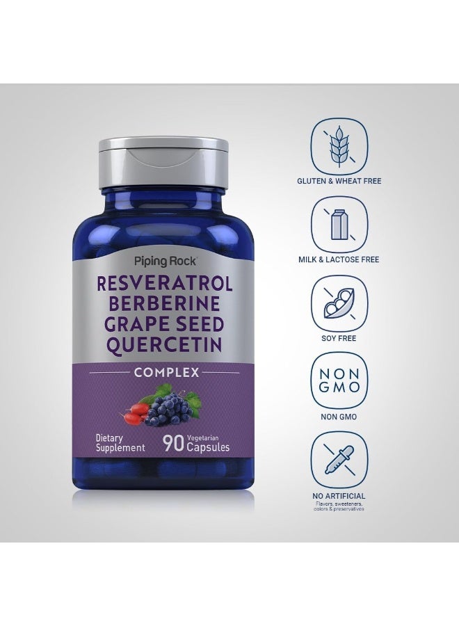 Piping Rock - Botanical Grape Seed & Berberine Extract - 90 Vegetarian Capsules - Image 4