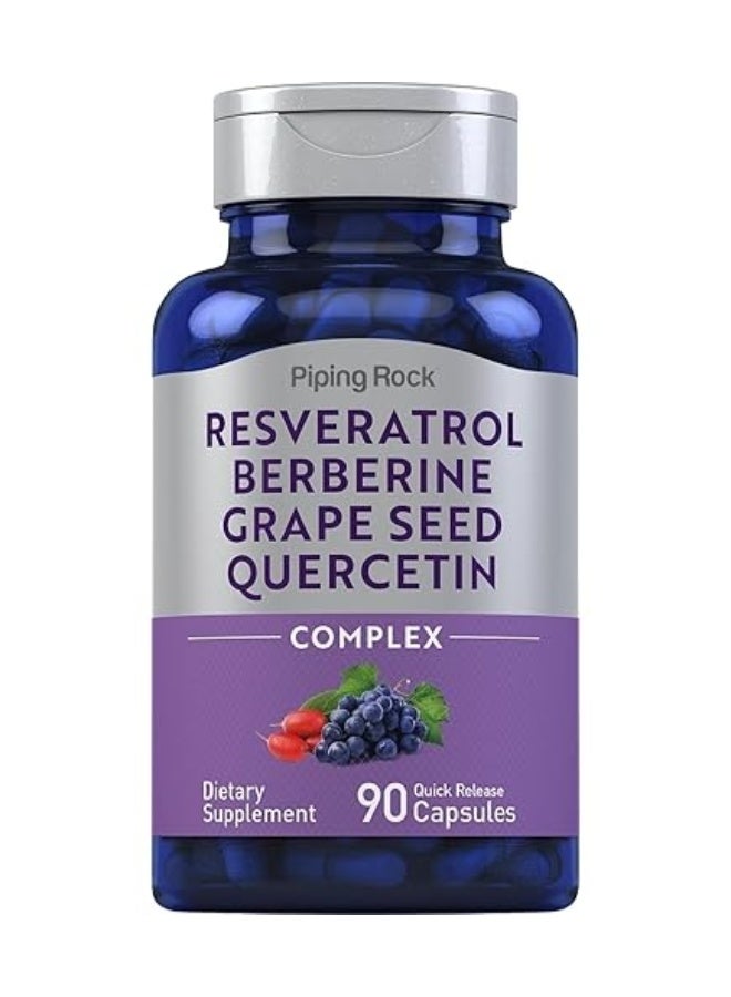 Piping Rock - Botanical Grape Seed & Berberine Extract - 90 Vegetarian Capsules - Image 1